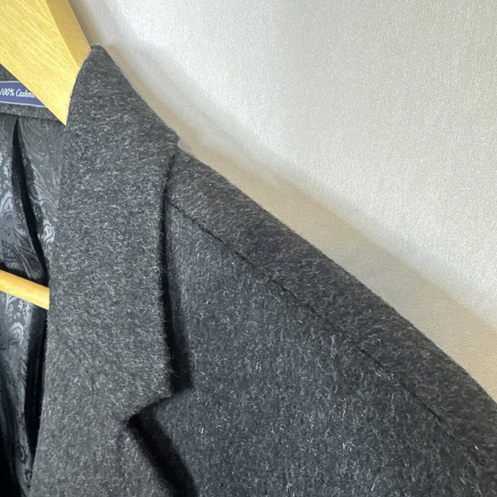 Grafton 100% Cashmere Blazer Jacket Men 46 Charcoal Gray Sports‎ Coat